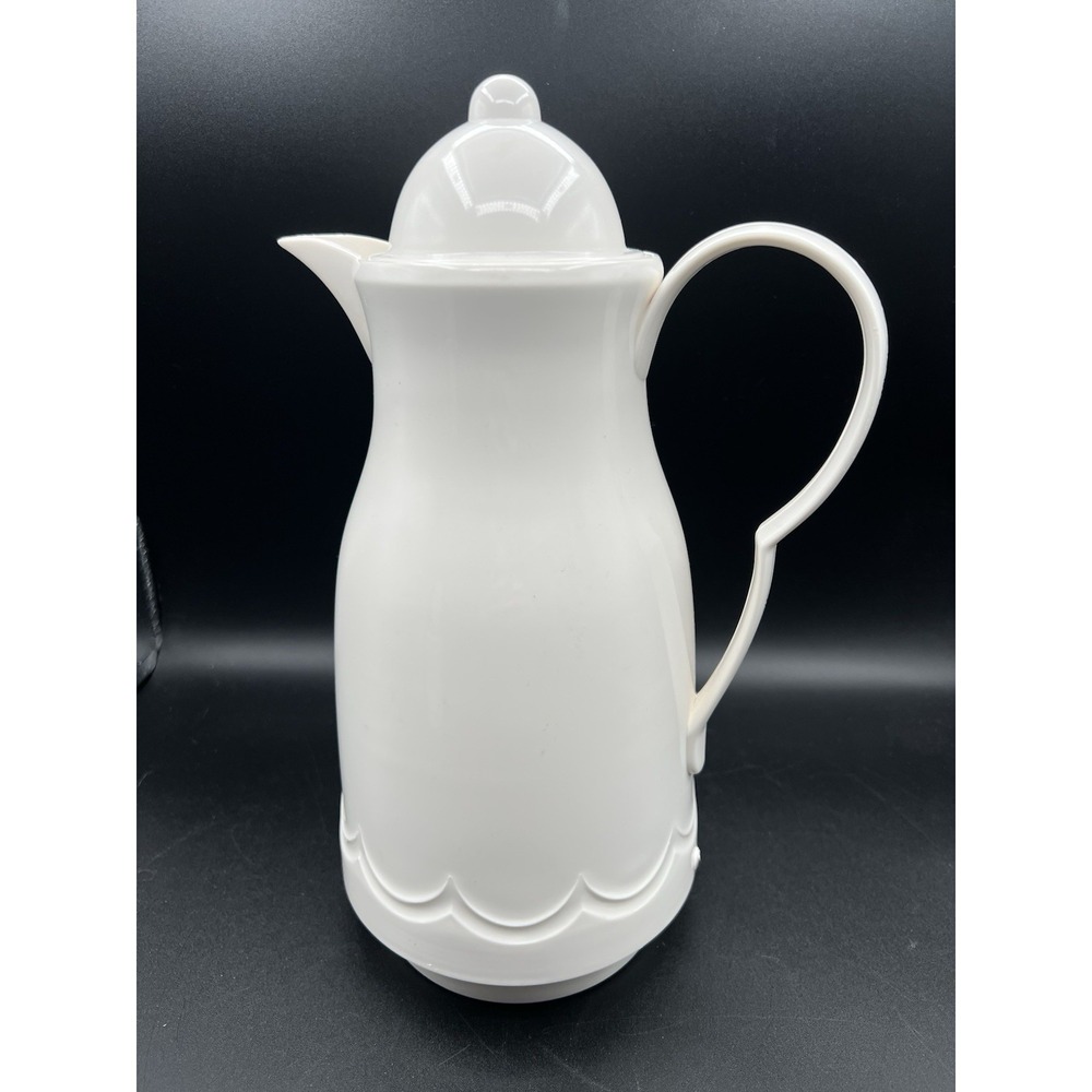 Vtg Ekco Thermal Server Coffee Beverage Carafe Locking Lid‎ 1 Qt White
